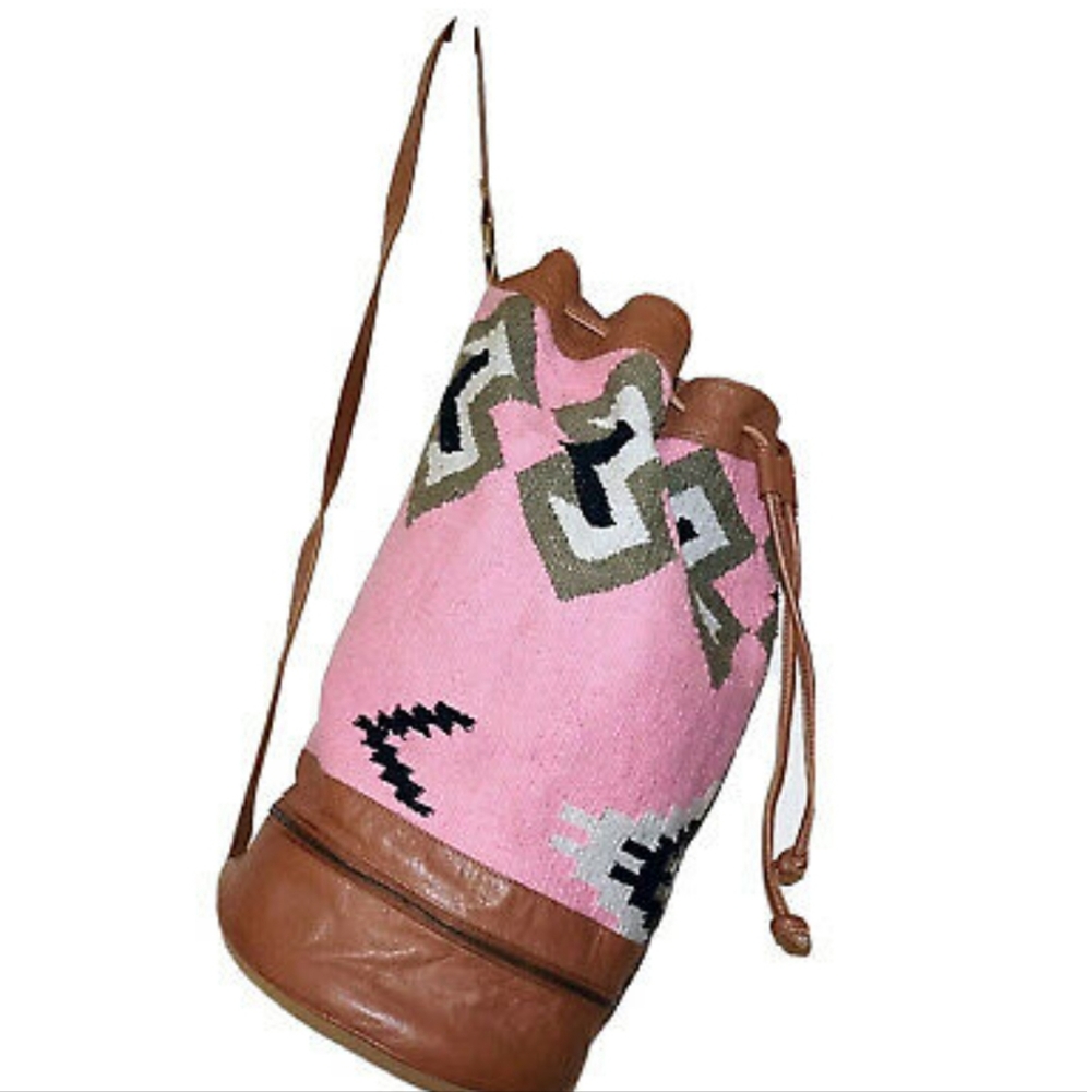 Ecote pink tribal bucket shoulder bag